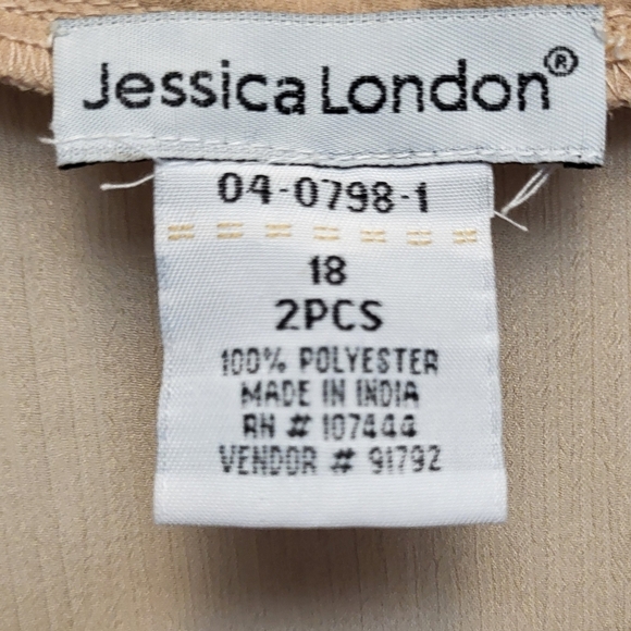 NWT Jessica London Tan Sheer Flutter Sleeve Shrug with Ruffled Details - Size 18 - Picture 3 of 6